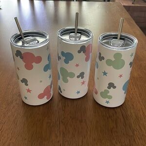 Set of 3 Mickey Mouse stars tumblers in pastel colors